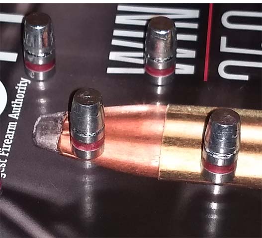 32 caliber 125 grain wide flat nose lead bullets PB - Click Image to Close