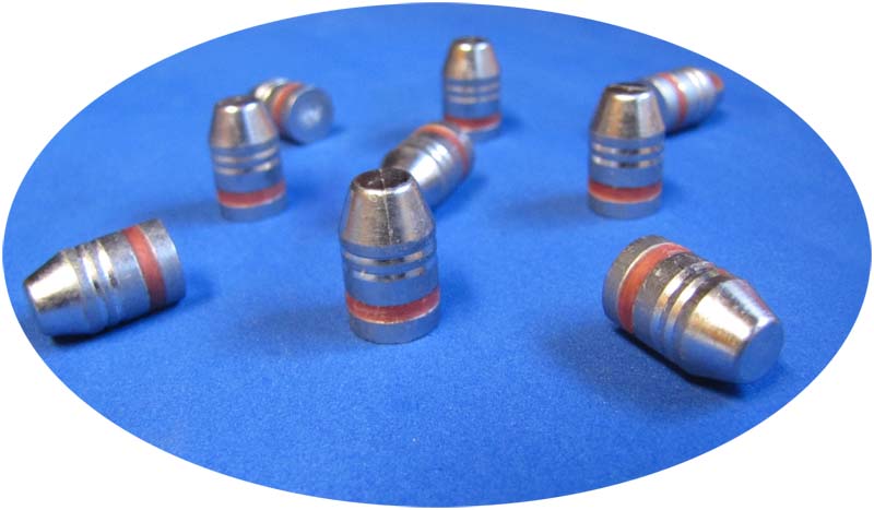 290gr flat Point lead bullets w/2 crimps - Click Image to Close